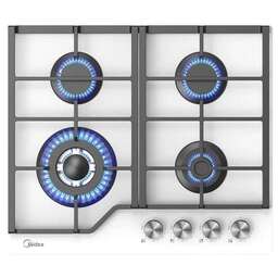 MIDEA Газовая варочная панель MG693TGW, 4 конфорки, закаленное стекло, белый