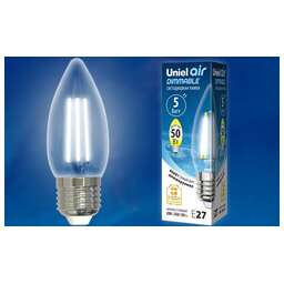 UNIEL (UL-00003642) LED-C35-5W/NW/E27/CL/DIM GLA01TR