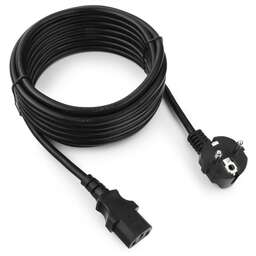 CABLEXPERT (15534) PC-186-1-5M, Schuko-C13, 3x1.0мм2, 16А, с заземлением, 5м, черный, пакет