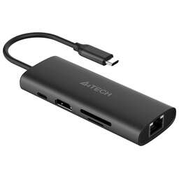 A4TECH Разветвитель USB-C DST-80C 2порт. серый