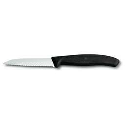 VICTORINOX Нож кухонный Swiss Classic (6.7433) стальной для овощей лезв.80мм серрейт. заточка черный