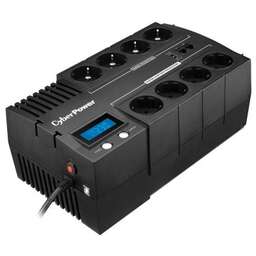 CYBERPOWER ИБП BR1000ELCD, 1000VA/600W, L-INT, A.SIN, LCD, USB, CHRG, RJ45/11, SCHUKOx8