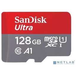 SANDISK SecureDigital microSDXC 128GB Ultra Class 10, UHS-I, R 140 МБ/с, <SDSQUAB-128G-GN6MN> без адаптера SD