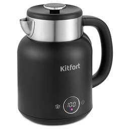 KITFORT Чайник электрический КТ-6196-1 1.5л. 2200Вт черный/серебристый корпус: металл/пластик
