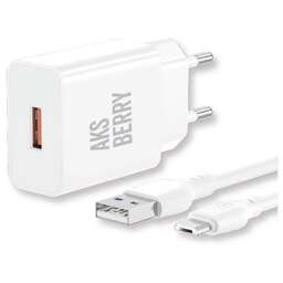 AKSBERRY (6972969383071) T42 QC3.0 + кабель MicroUSB, белый
