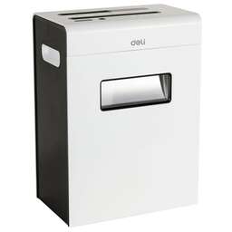DELI Шредер Shred capacity: 12 Shred size: 3*25 Working time: 10min Bin capacity: 23L
