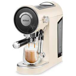 KITFORT Кофеварка КТ-783-1, рожковая, бежевый