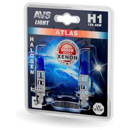 AVS Галогенная лампа ATLAS/5000К/H1.12V.55W.блистер-2 шт