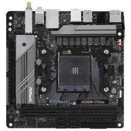 ASROCK Материнская плата A520M-ITX/AC Soc-AM4 AMD A520 2xDDR4 mini-ITX AC`97 8ch(7.1) GbLAN RAID+HDMI+DP
