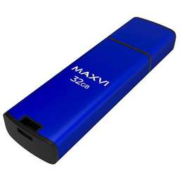 MAXVI MP2 32GB синий, монолит с колпачком, ABS пластик + металл, USB 2.0