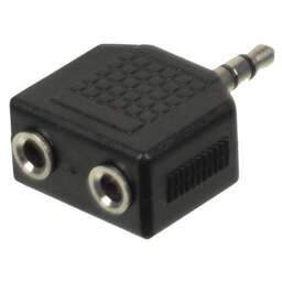 NINGBO Адаптер аудио Headphone Splitter, 2xJack 3.5 (f) - Jack 3.5 (m), черный [jaaa095-b]