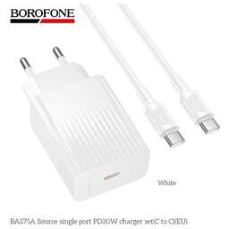 BOROFONE (6941991122866) BAS75Aaa 1Type-C 3.0A PD30W для Type-C Type-C White