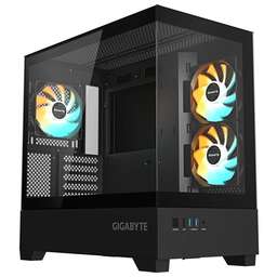 GIGABYTE Корпус GB-C201P черный без БП mATX 6x120mm 3x140mm 2xUSB3.0 audio bott PSU
