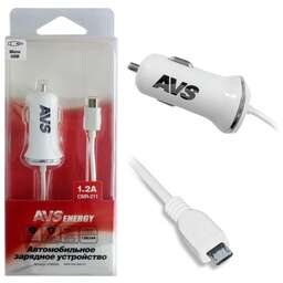 AVS Автомобильное зарядное устройство с micro USB CMR-211 (1,2А)