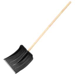 СИБРТЕХ Лопата для уборки снега пластиковая, 380х360х1420 мм, деревянный черенок, Россия//