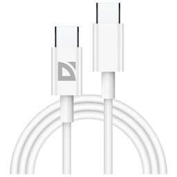 DEFENDER (87507) USB кабель F182 TypeC-TypeC 1м, 30 Вт, PD,TPE,белый