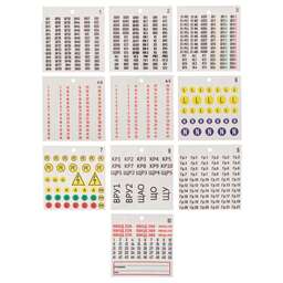 REXANT Набор наклеек «Маркировка электрощитов М-2» 100х100мм (цифры, знаки электробезопасности, 10 листов)
