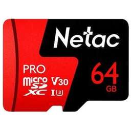 NETAC 64Gb MicroSD P500 Extreme Pro + SD adapter (NT02P500PRO-064G-R)