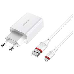 BOROFONE (6931474702470) B21Am White СЗУ 1USB 3.0A QC3.0 быстрая зарядка