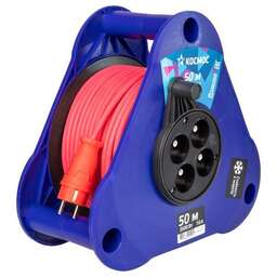 КОСМОС YKTKsm50m-4g(2.5)KG (катушка-треуг) 16А 3500Вт 4 гн - 50 м , красный