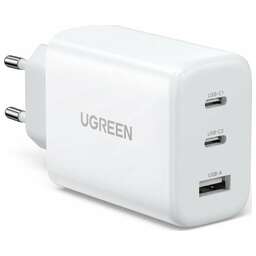 UGREEN Сетевое зарядное устройство CD275 (90496) USB-A+2*USB-C 65W Fast Charger EU. Цвет: белый