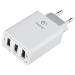 DIGMA Сетевое зарядное устройство DGWC-3U-5A-WG, 3xUSB-A, 30Вт, 3A, белый