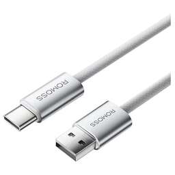 ROMOSS Кабель CB3038, USB Type-C (m) - USB (m), 1.2м, в оплетке, 3A, белый