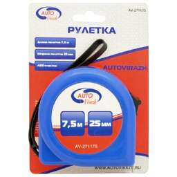 AUTOVIRAZH (AV-271175) Рулетка пластиковый корпус 7,5мх25мм