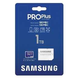 SAMSUNG Карта памяти microSDXC UHS-I U3 Pro PLUS 1024 ГБ, 180 МБ/с, Class 10, MB-MD1T0SA, 1 шт., переходник SD
