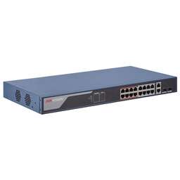 HIKVISION Коммутатор DS-3E1318P-EI 16x100Мбит/с 2x1Гбит/с 2xКомбо(1000BASE-T/SFP) 16PoE+ 230W управляемый