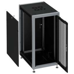 SYSMATRIX Шкаф серверный (SL 6827.932) напольный 27U 600x800мм пер.дв.перфор. металл 800кг черный 650мм 52кг 1330мм IP20 металл