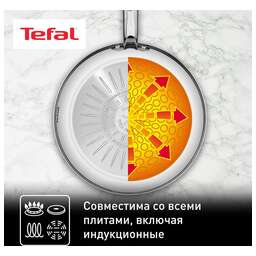 TEFAL Сковорода Intuition B8170644, 28см, без крышки, стальной [2100125771]