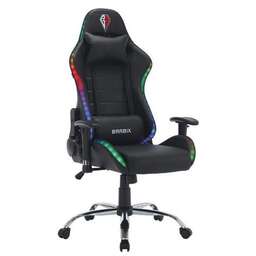 BRABIX Кресло игровое Lumen GM-150 RGB, на колесиках, эко.кожа, черный [532801]