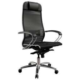 МЕТТА Кресло Samurai S-1, на колесиках, сетка, черный [z5.2.1.49]