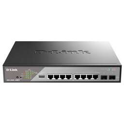 D-LINK Коммутатор DSS-200G-10MPP/A1A (L2) 8x1Гбит/с 2SFP 8PoE++ 242W настраиваемый