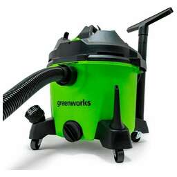 GREENWORKS Строительный пылесос G120WDV 1300Вт (уборка: сухая/сбор воды) зеленый