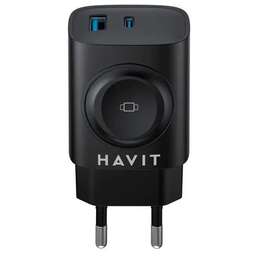 HAVIT Сетевое зарядное устройство UC132, USB-A, USB-C, 20Вт, 3A, черный [uc132 eu]