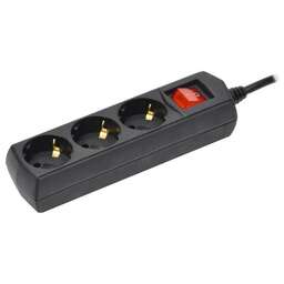 IEK Сетевой удлинитель У03В, 3м, черный [wyp10-10-03-03-zk-k02-g]