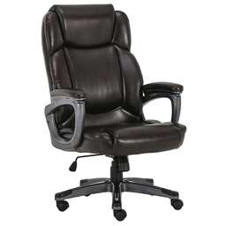 BRABIX Кресло Favorite EX-577, кожа рециклированная, до 125кг, топ-ган, фиксированные подлокотники, коричневый/коричневый