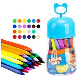 DELI Мелки пластик. EC222-24 Color Kids трехгр. 24цв. (24шт) пласт.туб. гол