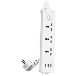 DELI Сетевой фильтр ET408, 2м, белый