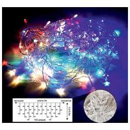 ECOLA N6RM03ELC LED гирлянда 220V IP44 Бахрома наращиваемая (доп секция) 3x(0.2-0.5)м 150Led RGBW, прозр.провод с коннекторами разноцветный