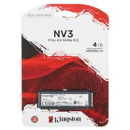 KINGSTON Твердотельный накопитель SSD 4TB SNV3S/4000G M.2(22x80mm), NVMe, PCIe 4.0 x4, R/W 6000/5000