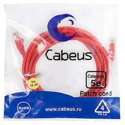 Cabeus PC-UTP-RJ45-CAT.5E-5M-RD-LSZH