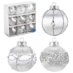 ВОЛШЕБНАЯ СТРАНА Набор шаров SYQB- 0124050, 9шт, 8см цвет белый (108668)