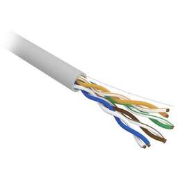 REXANT Кабель витая пара U/UTP, CAT 5e, LSZH нг(А)-HF, 4PR, 24AWG, внутренний, однопроволочный, серый, 305м