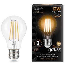 GAUSS Лампа LED E27, груша, 12Вт, 102902112, 10 шт