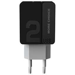 MORE CHOICE (4627151191911) NC46i 2USB 2.4A для Apple 8-pin 1м Black Grey