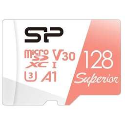 SILICON POWER Карта памяти microSDXC UHS-I U3 Superior 128 ГБ, 100 МБ/с, Class 10, SP128GBSTXDV3V20SP, 1 шт., переходник SD