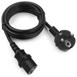 CABLEXPERT (15532) PC-186-1-1.8M, Schuko-C13, 3x1.0мм2, 16A, с заземлением, 1.8м, черный, пакет